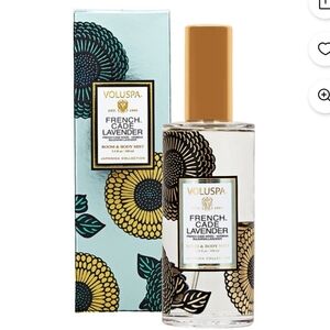 Voluspa French Cade Lavender Mist with Gold and Black Floral Design